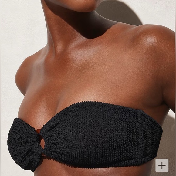 Heritage textured O-ring bandeau bikini top & Full-coverage textured bot… - Picture 1 of 7